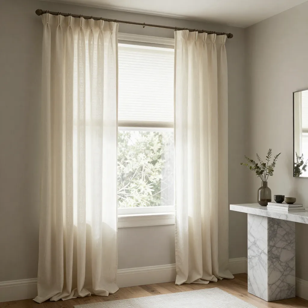 Entryway with layered window treatment